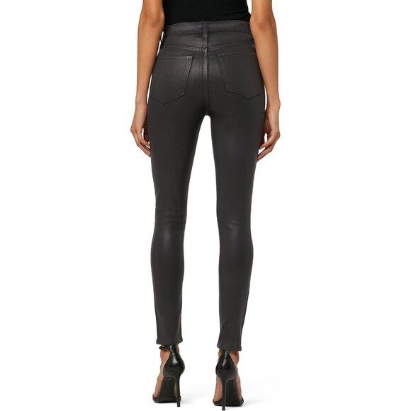 Women's High-Rise Skinny Ankle Jeans Cotton Modal Zipper Stretch Black - Picture 2 of 8